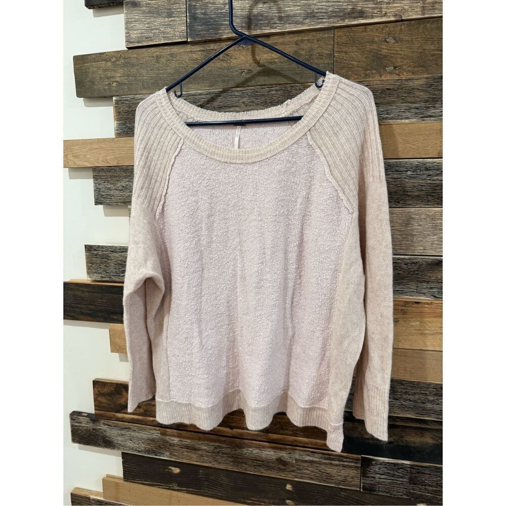Free People Sweater Oversized Two Tone Dolman Sleeve Sz S
